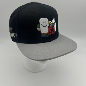 Hat Unisex‎ Adjustable Black Gray Flat Bill Embroidered Logo